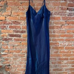 Elegant Blue Satin Dress